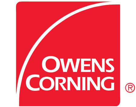 Owens Corning logo on red background